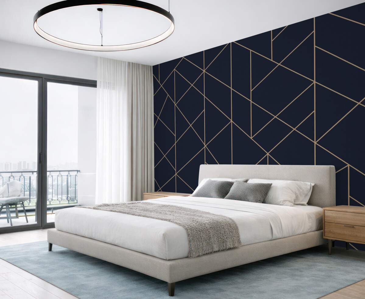 Fototapeta Geometriczne linie, mroczne tło.