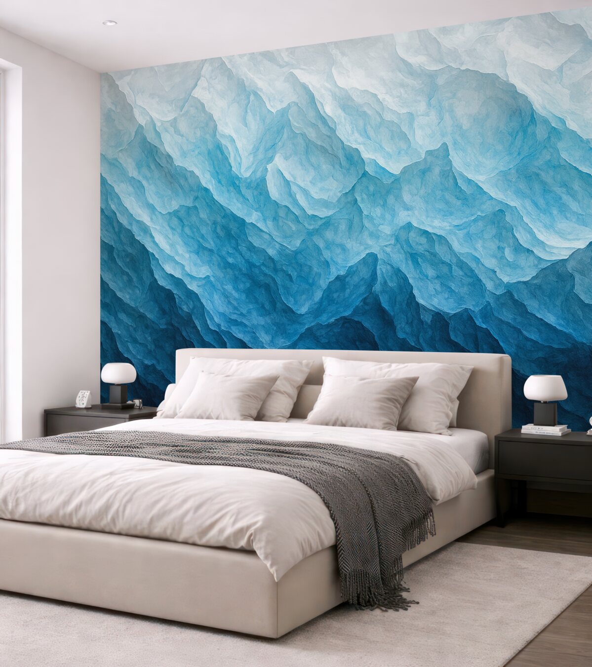 Fototapeta Niebiesko-biała gradientowa faktura.