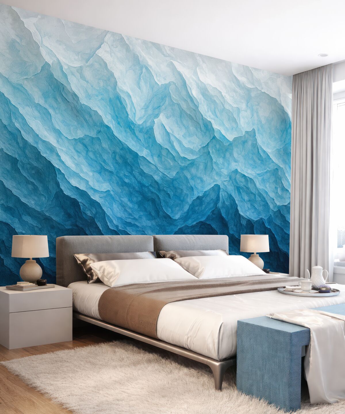 Fototapeta Niebiesko-biała gradientowa faktura.