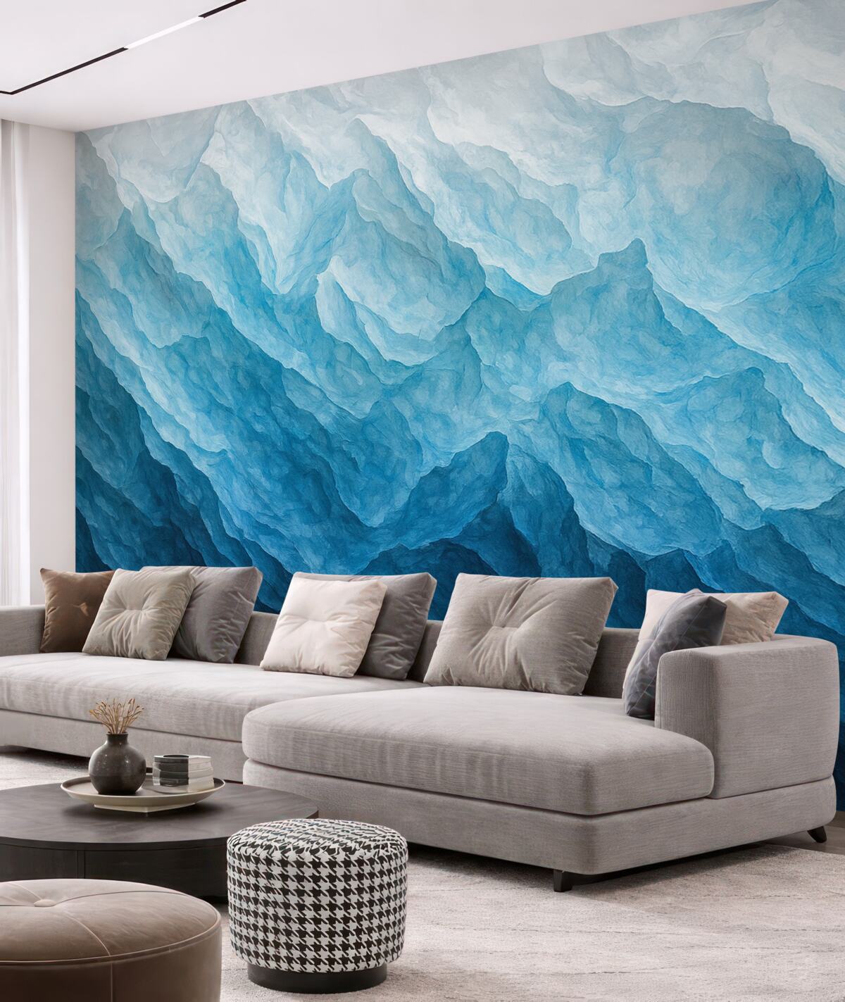 Fototapeta Niebiesko-biała gradientowa faktura.