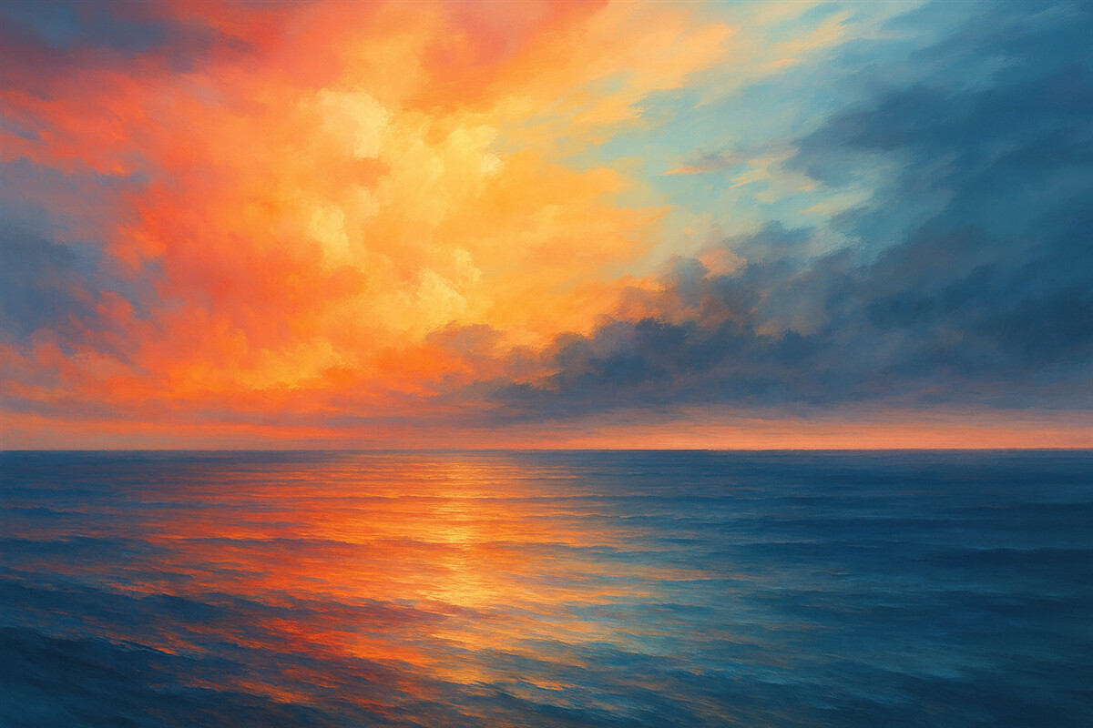 Fototapeta Refleksja nieba w wodach morskich.