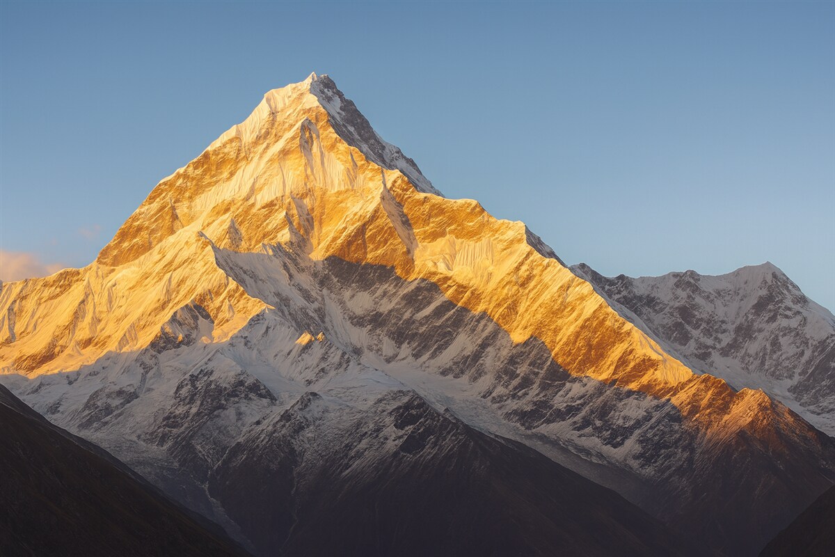 Fototapeta Wielka góra o poranku.