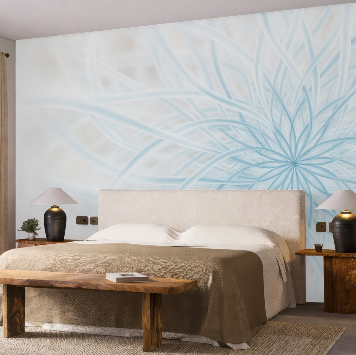 Fototapeta Imponujący nowoczesny kwiat w subtelnych pastelowych odcieniach.