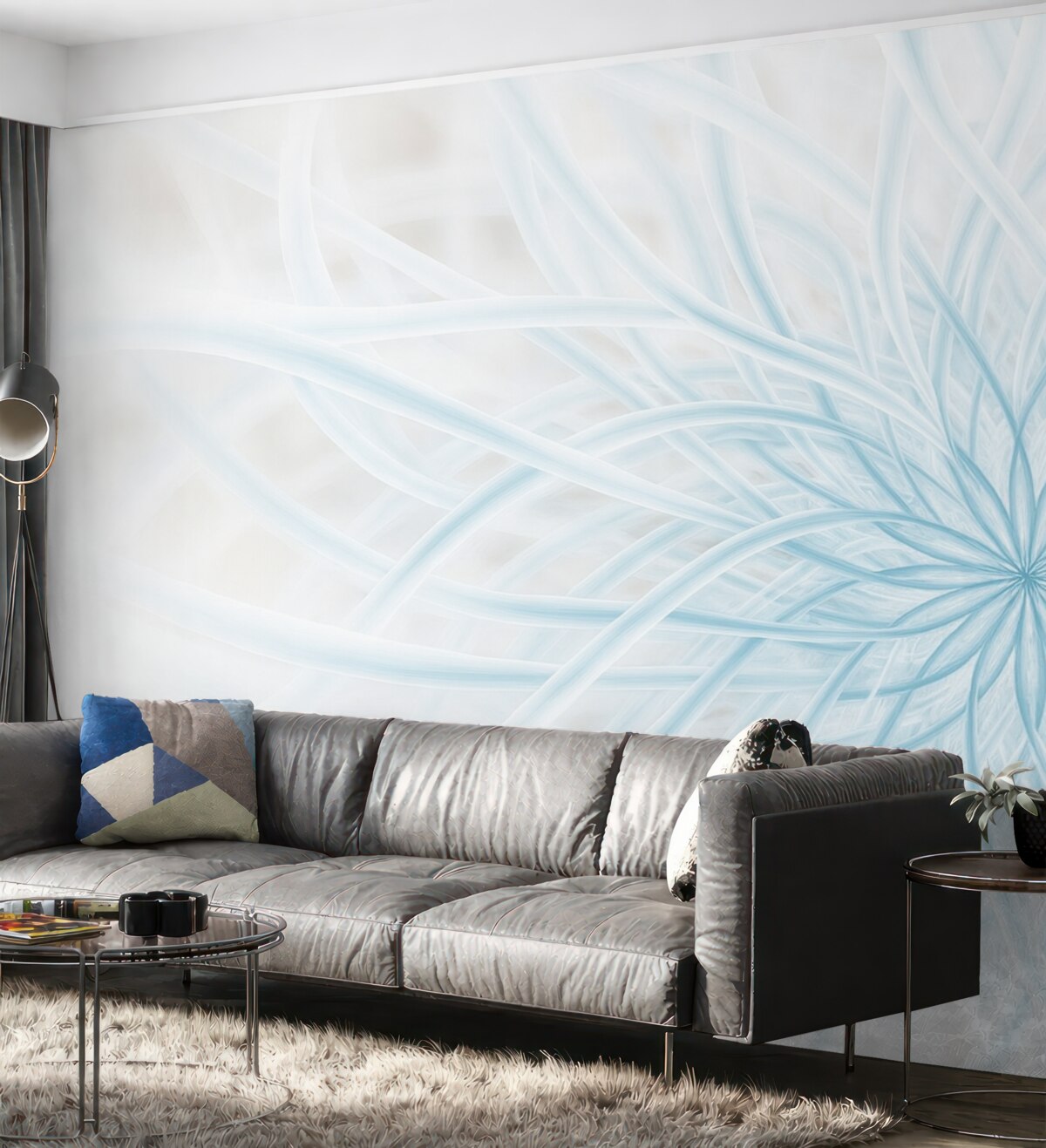 Fototapeta Imponujący nowoczesny kwiat w subtelnych pastelowych odcieniach.