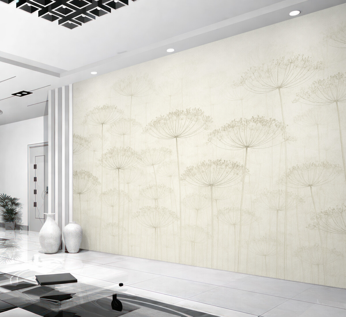 Fototapeta Subtelne rośliny z precyzyjnym minimalizmem.