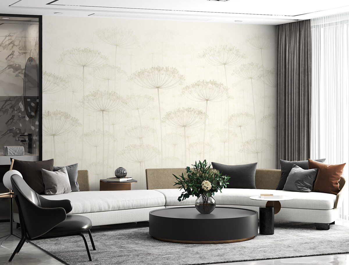 Fototapeta Subtelne rośliny z precyzyjnym minimalizmem.