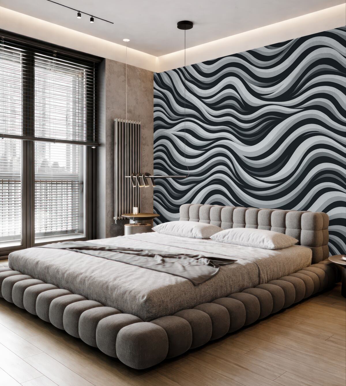 Fototapeta Zakrzywione linie w trzech odcieniach.