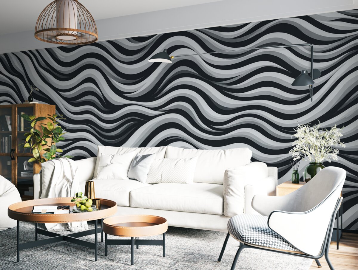 Fototapeta Zakrzywione linie w trzech odcieniach.