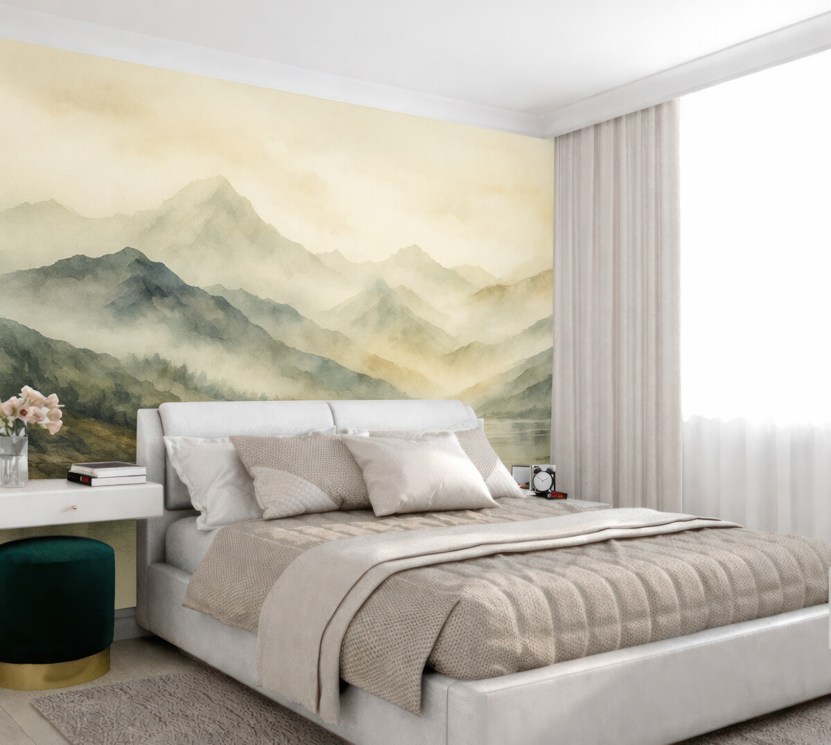 Fototapeta Górski pejzaż namalowany akwarelą.