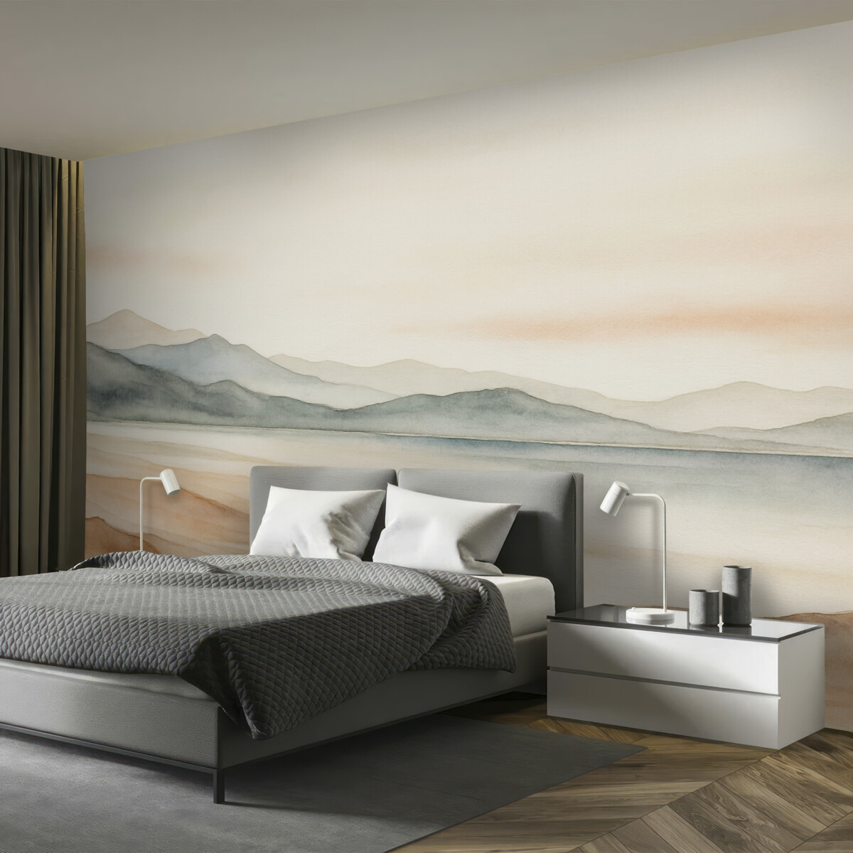 Fototapeta Krajobraz namalowany akwarelami.