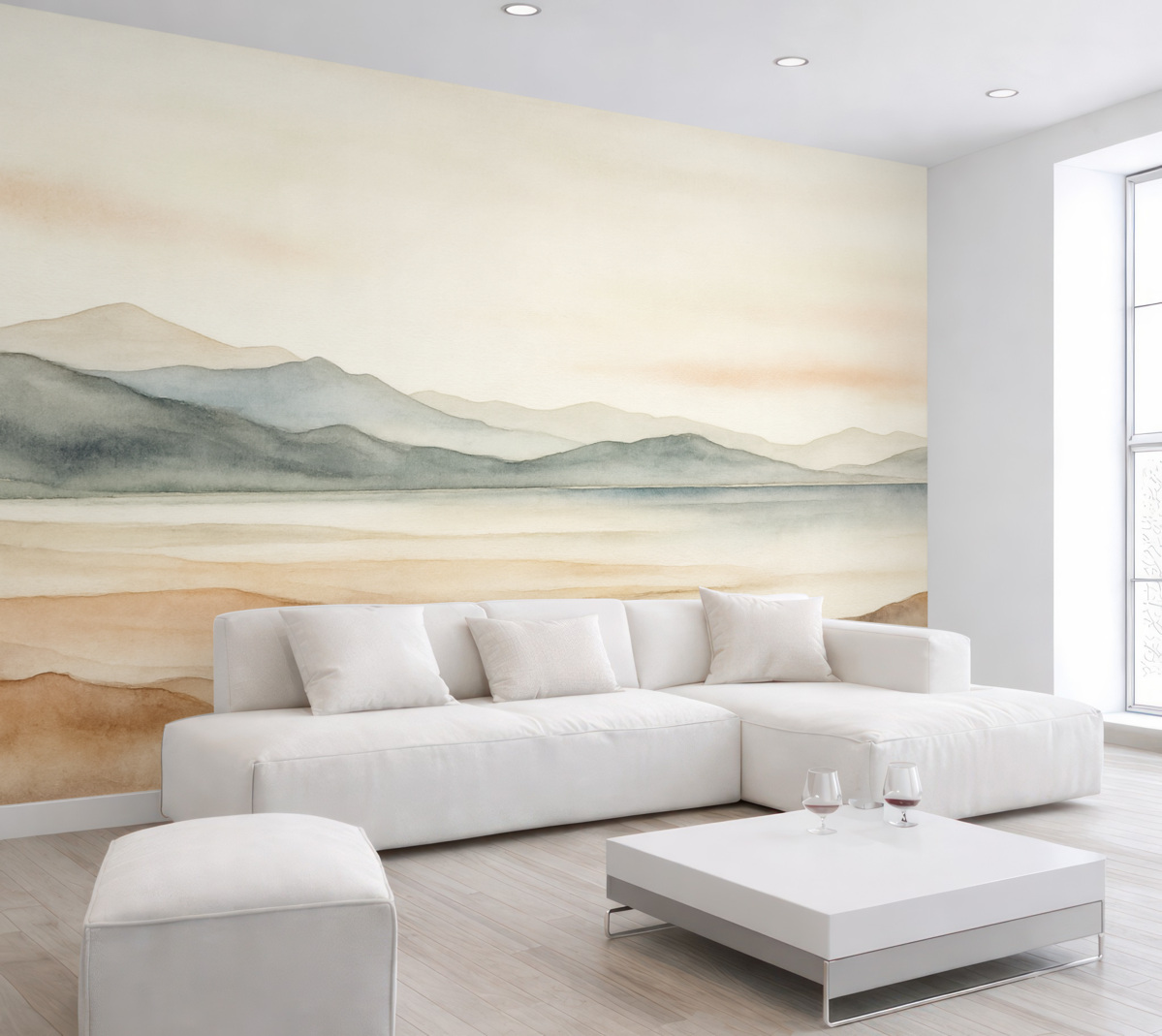 Fototapeta Krajobraz namalowany akwarelami.