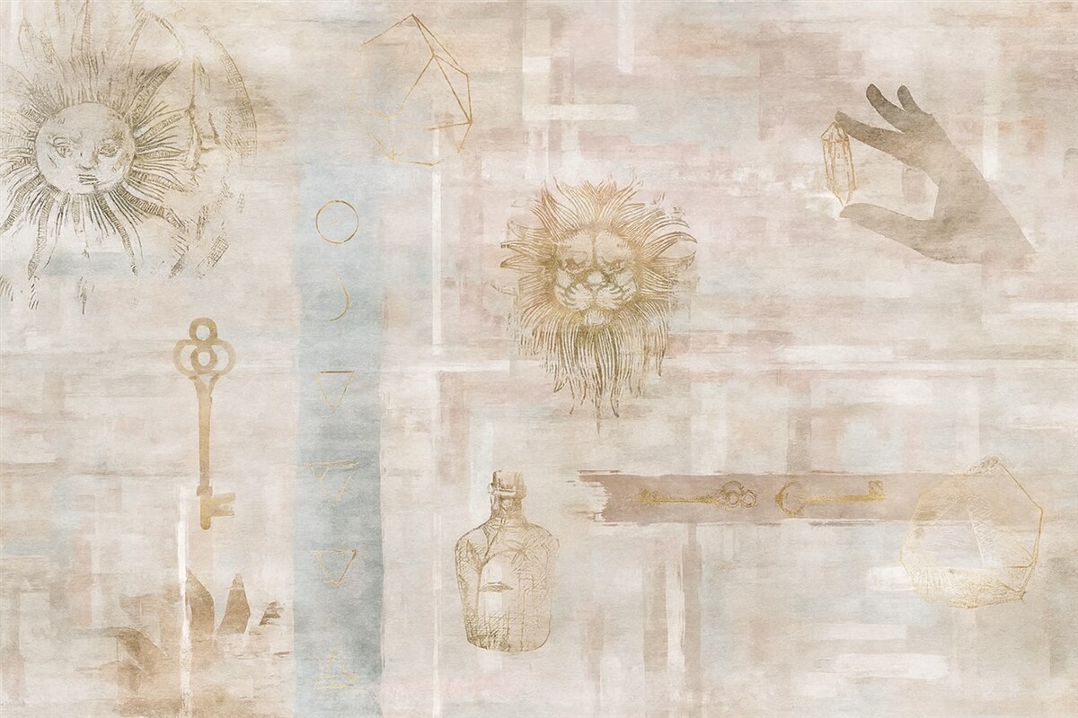 Fototapeta Tapeta w stylu grunge z motywami vintage.