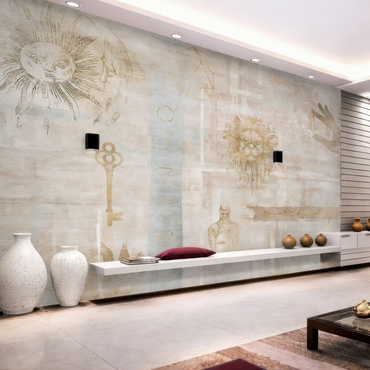 Fototapeta Tapeta w stylu grunge z motywami vintage.