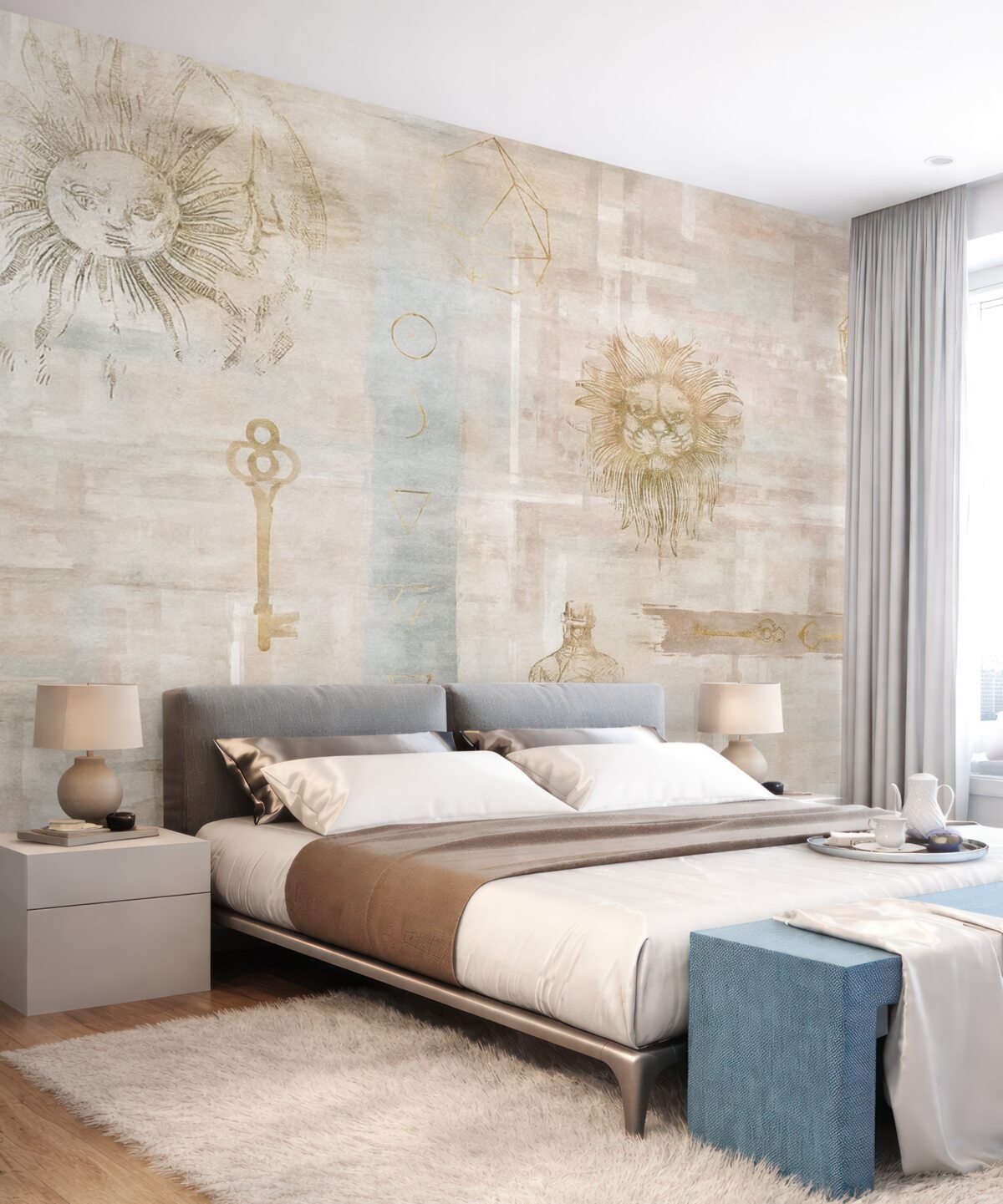 Fototapeta Tapeta w stylu grunge z motywami vintage.