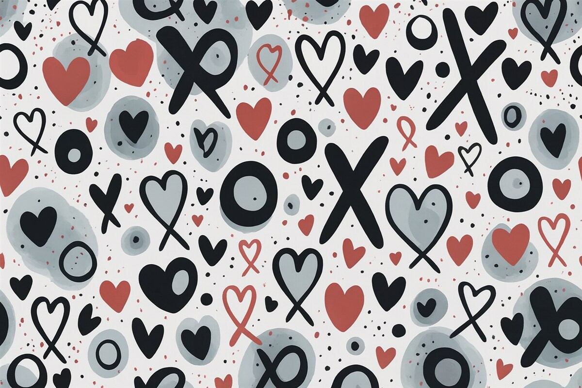 Fototapeta Miłosny zamęt z sercami.