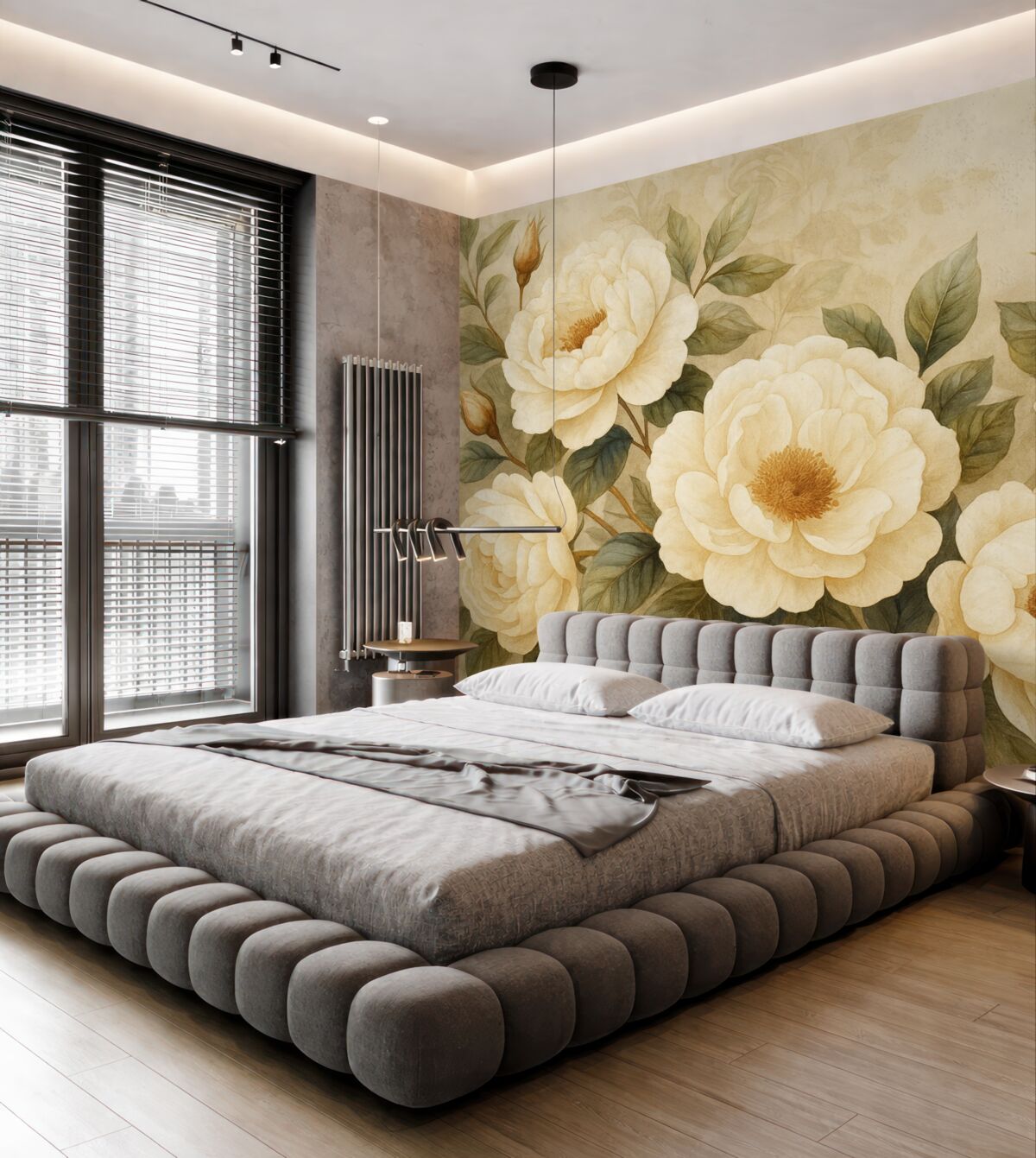 Fototapeta Białe róże w akwareli w stylu retro.