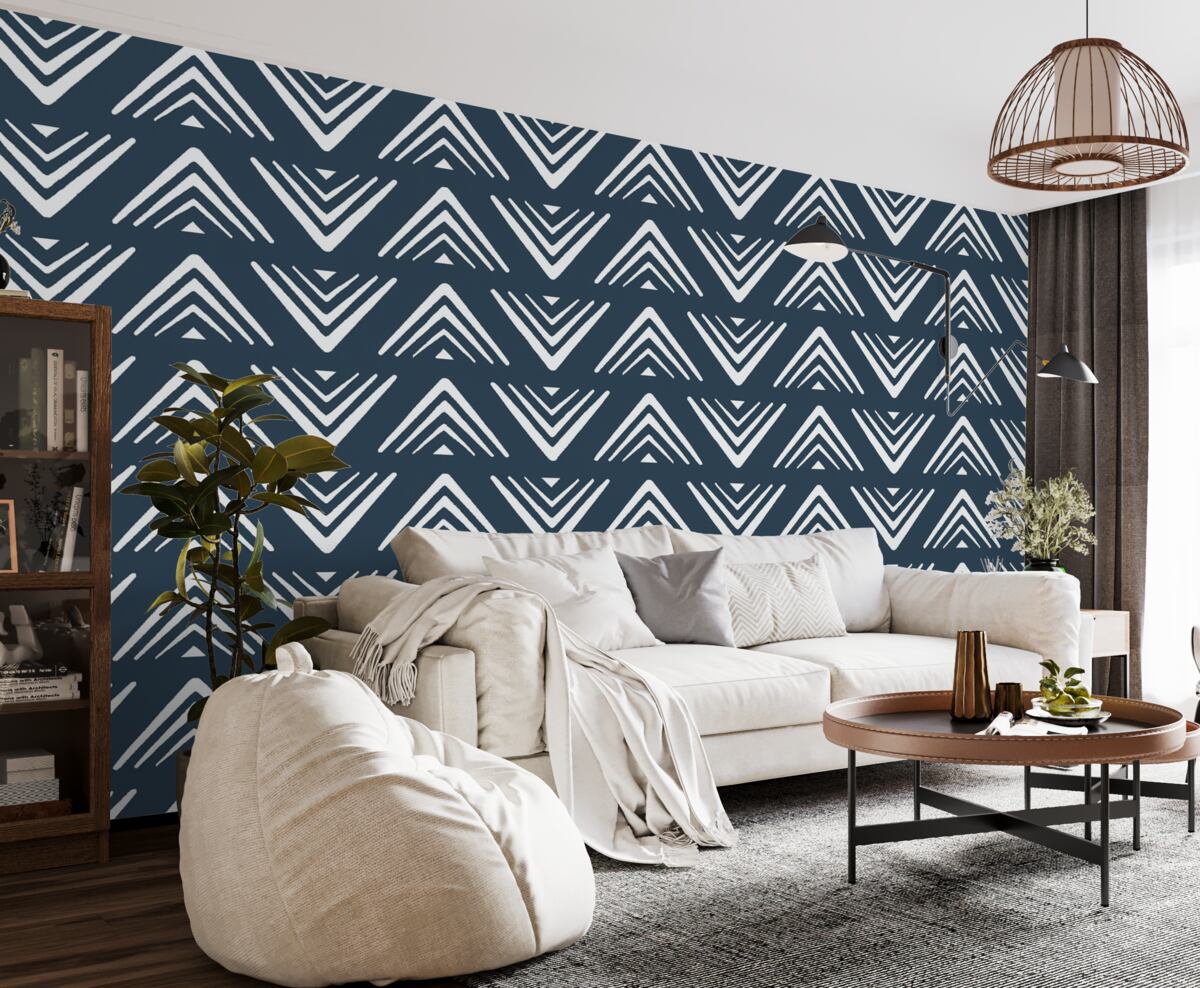 Fototapeta Geometrical wierzchołki na niebieskim tle.