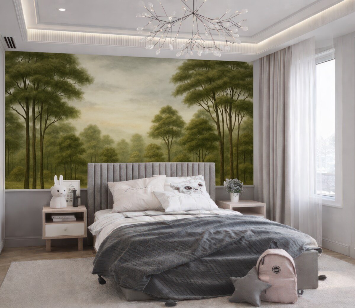 Fototapeta Zielony lasek w stylu retro.