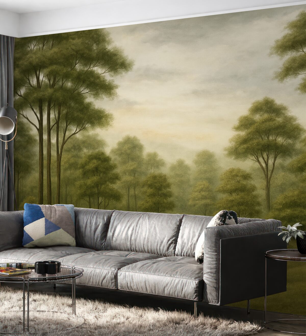 Fototapeta Zielony lasek w stylu retro.