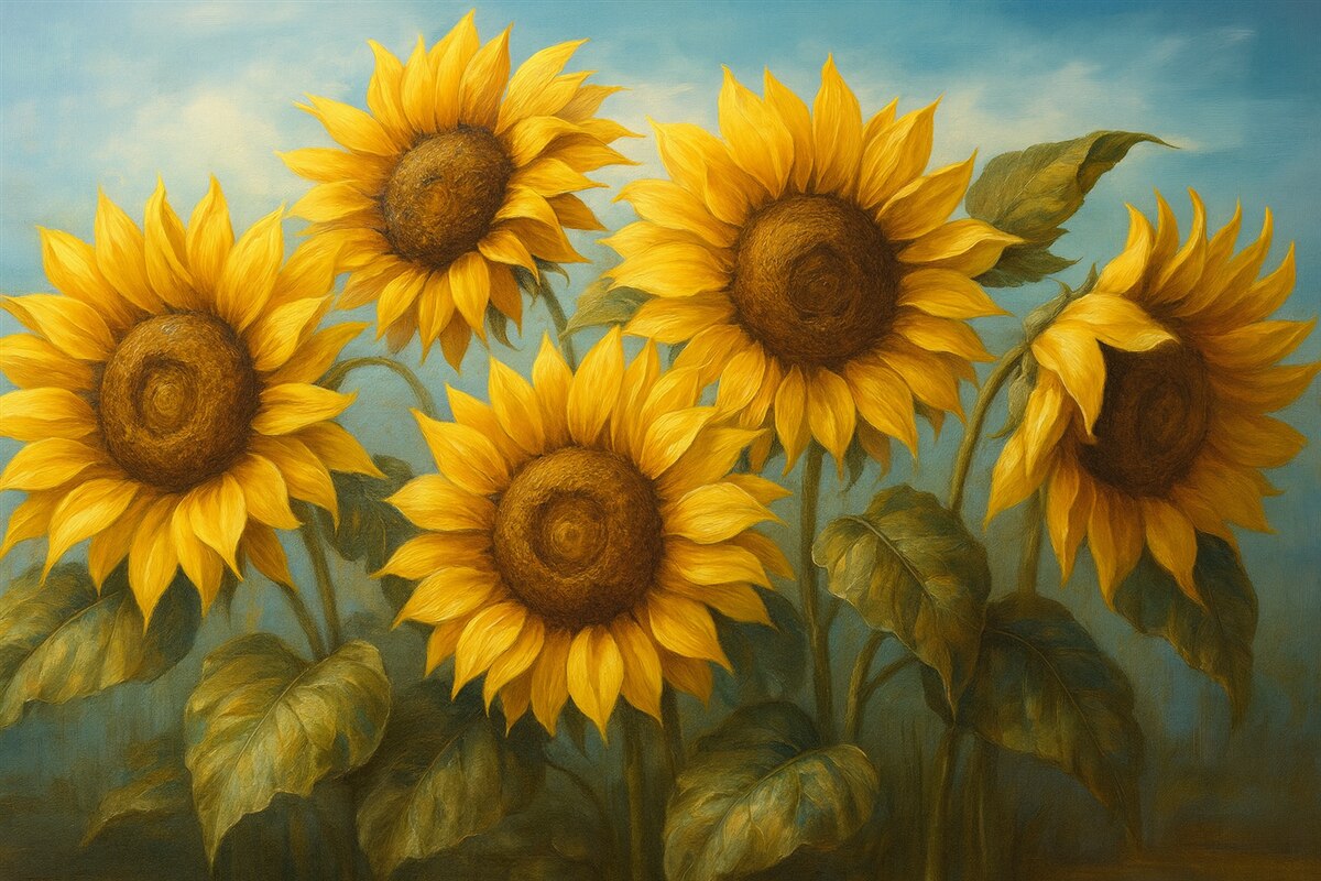 Fototapeta Letnie słoneczniki.