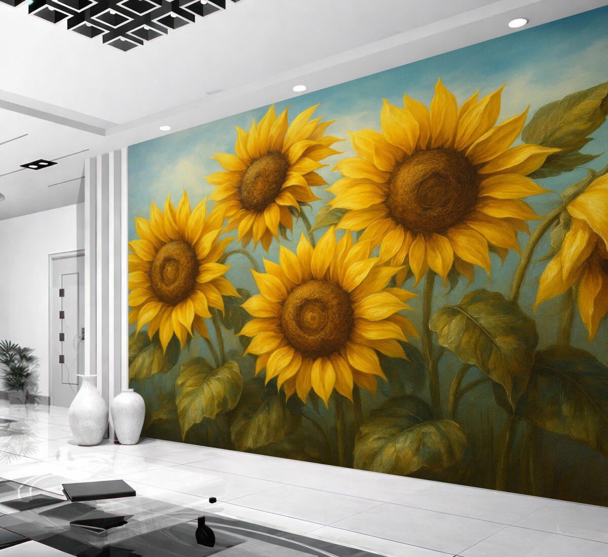 Fototapeta Letnie słoneczniki.