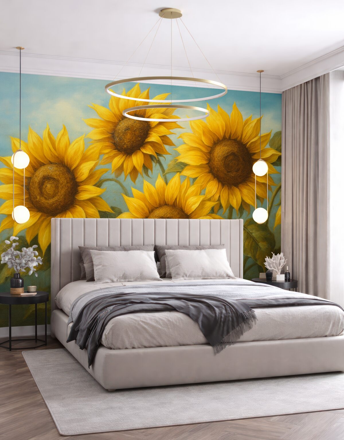 Fototapeta Letnie słoneczniki.