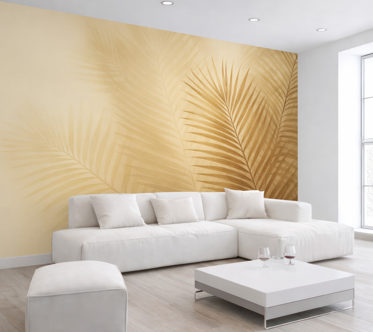 Fototapeta Liście palmowe w retro stylu.