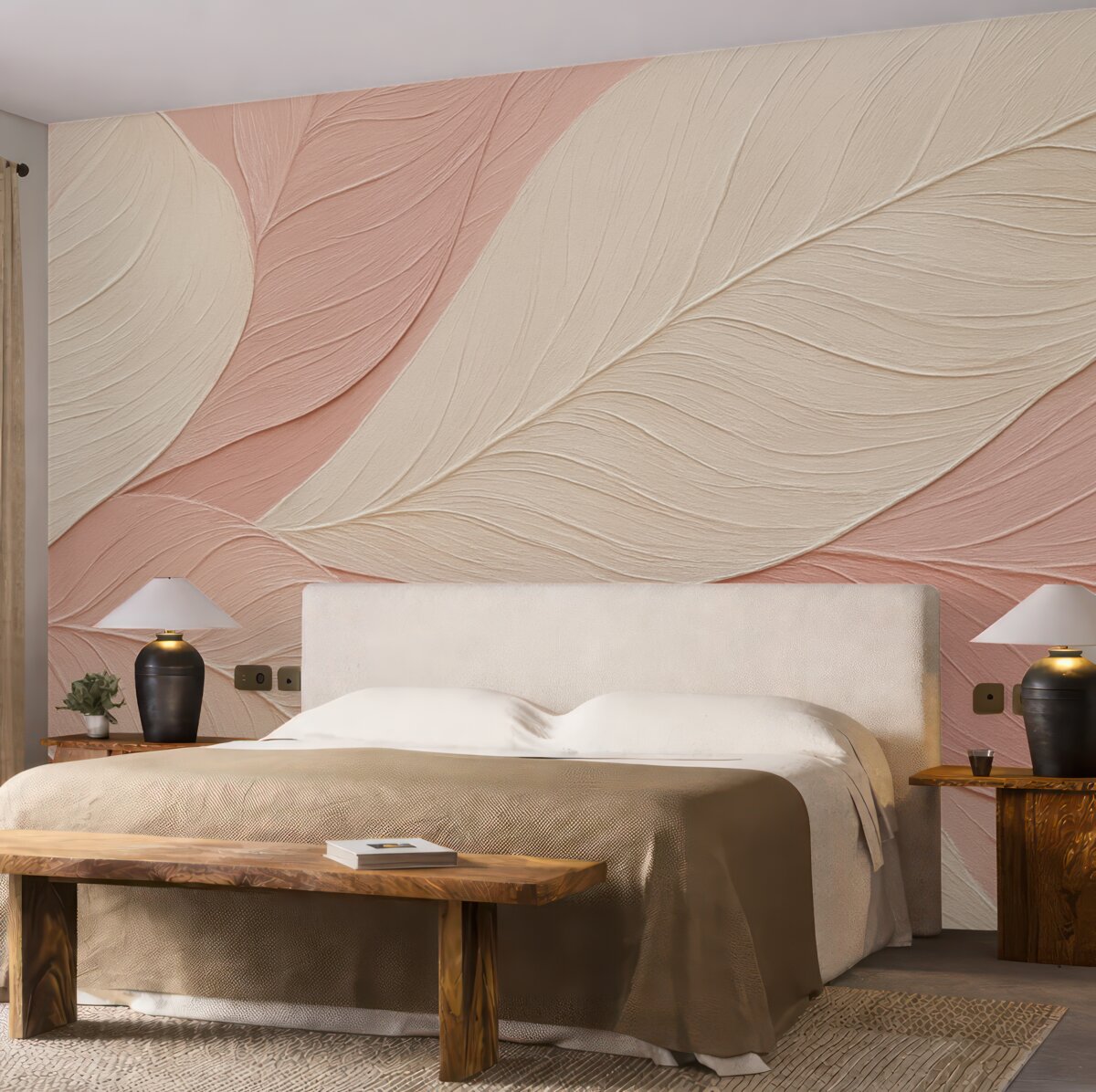 Fototapeta Abstrakcyjne różowe liście z bliska.