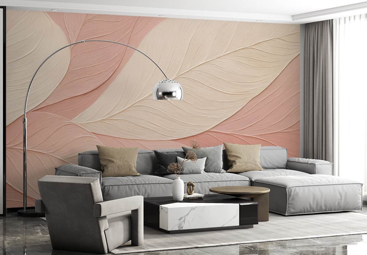 Fototapeta Abstrakcyjne różowe liście z bliska.