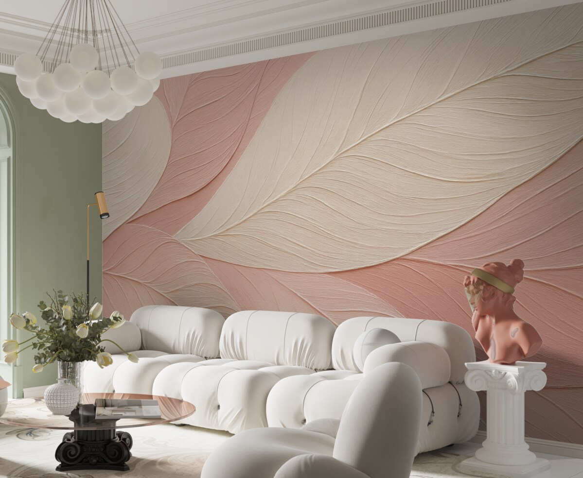 Fototapeta Abstrakcyjne różowe liście z bliska.