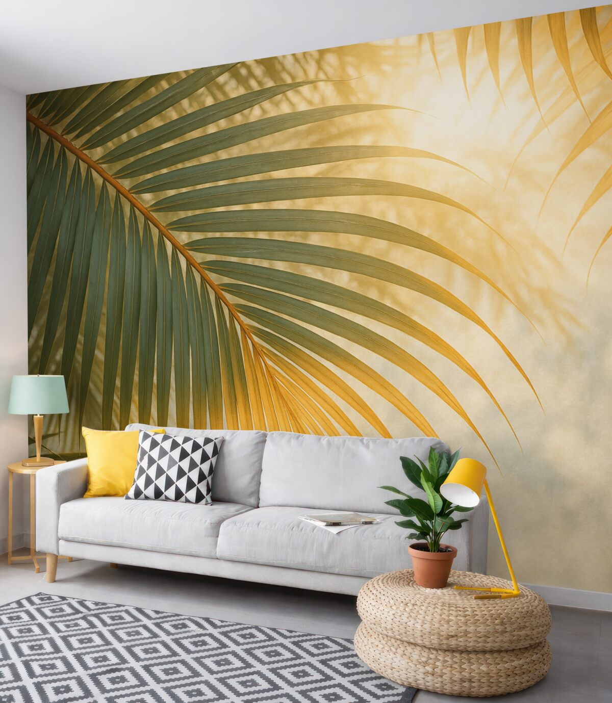 Fototapeta Zbliżenie na liść palmy tropikalnej.