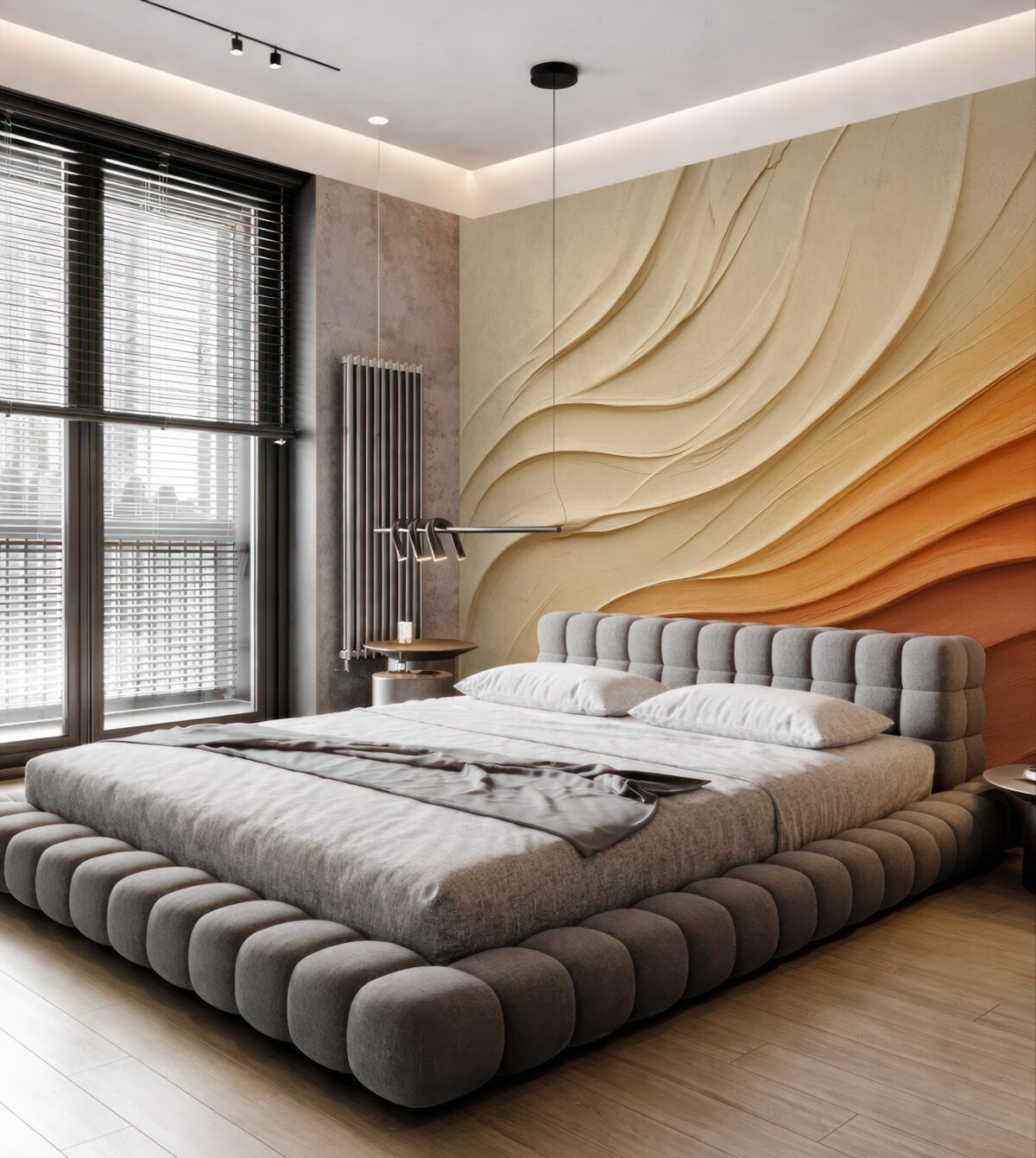 Fototapeta Abstrakcyjna powierzchnia, beżowy, czerwony, pomarańczowy kolor.