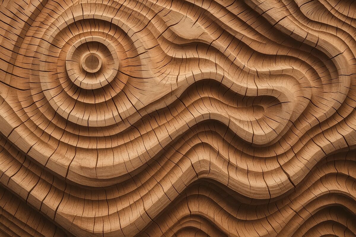 Fototapeta Abstrakcyjny motyw z nawiązaniem do słojów drewna.