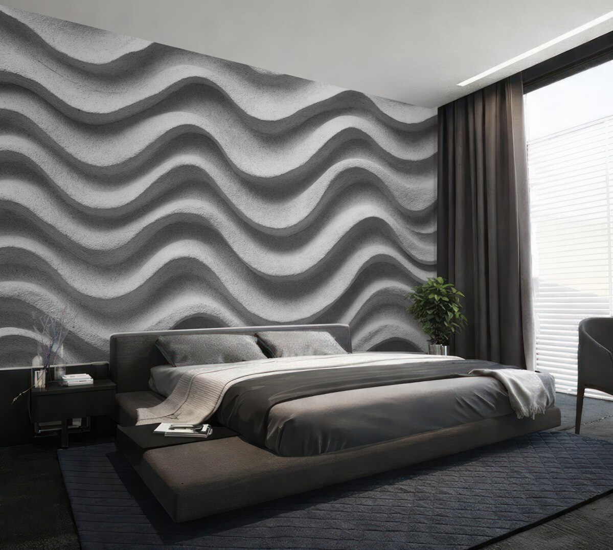 Fototapeta Betonowa faktura gładkiego wypukłości.