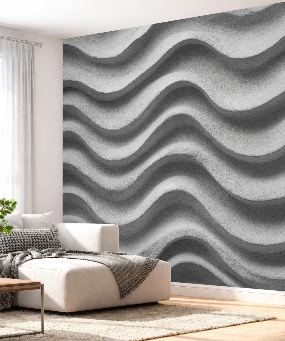 Fototapeta Betonowa faktura gładkiego wypukłości.