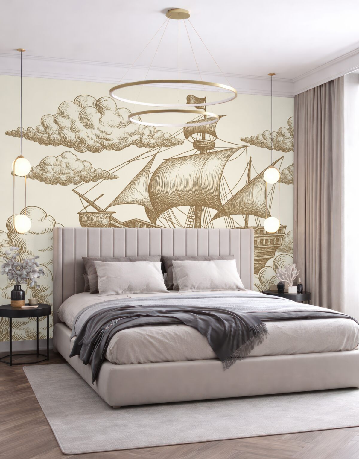 Fototapeta Okręt w obłokach.