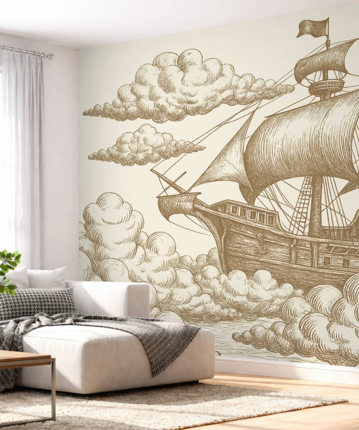 Fototapeta Okręt w obłokach.