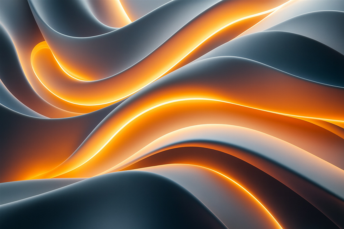 Fototapeta Szare fale z naśladowaniem żółtych refleksów świetlnych.