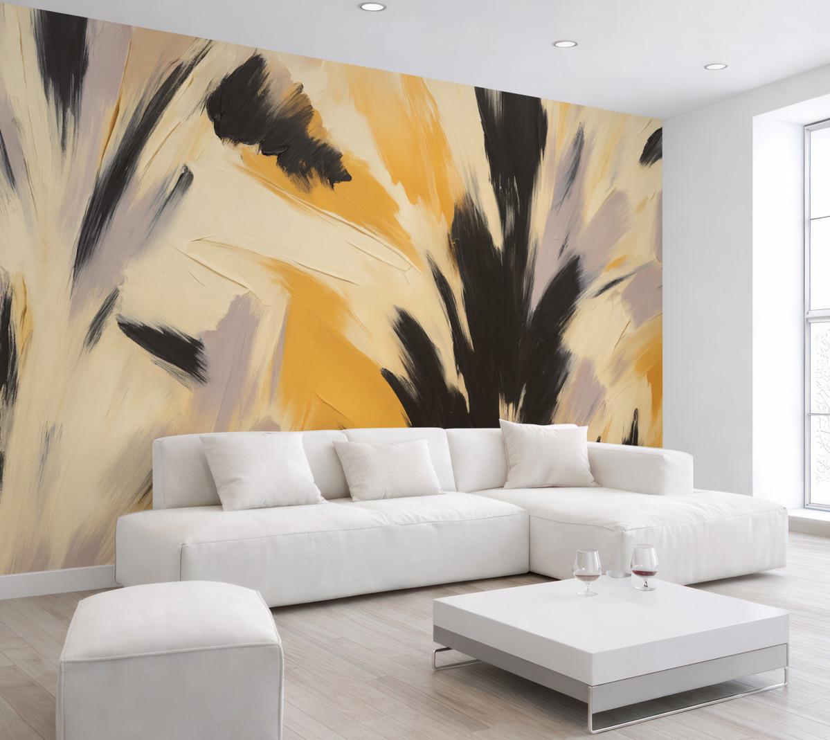 Fototapeta Abstrakcja, naśladowanie stylu malarskiego pociągnięcia pędzlem.