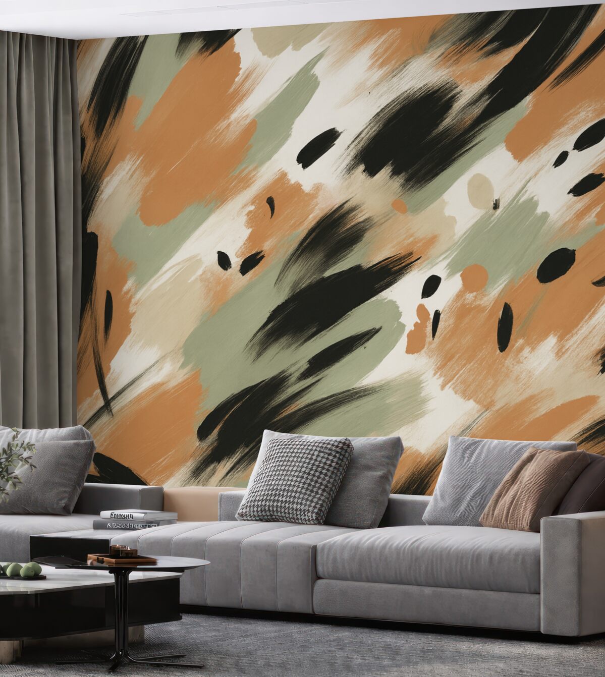 Fototapeta Dynamiczny, abstrakcyjny wzór, naśladujący technikę pociągnięć pędzla.