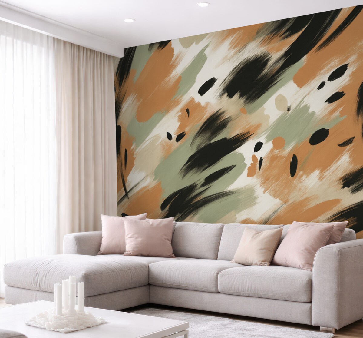 Fototapeta Dynamiczny, abstrakcyjny wzór, naśladujący technikę pociągnięć pędzla.