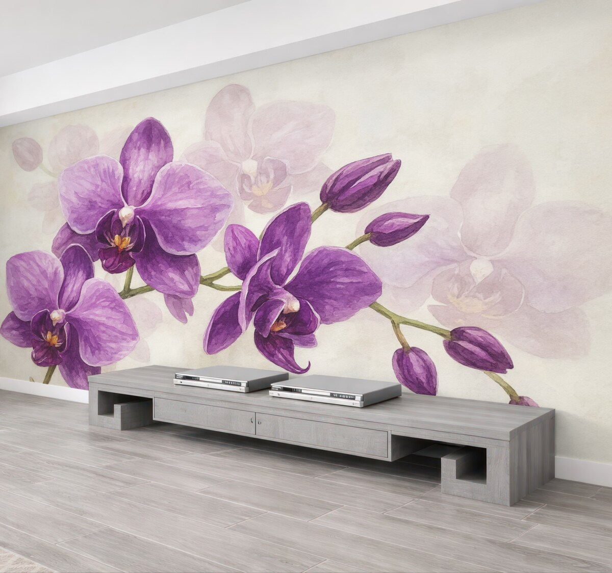 Fototapeta Gałązka fioletowej orchidei.