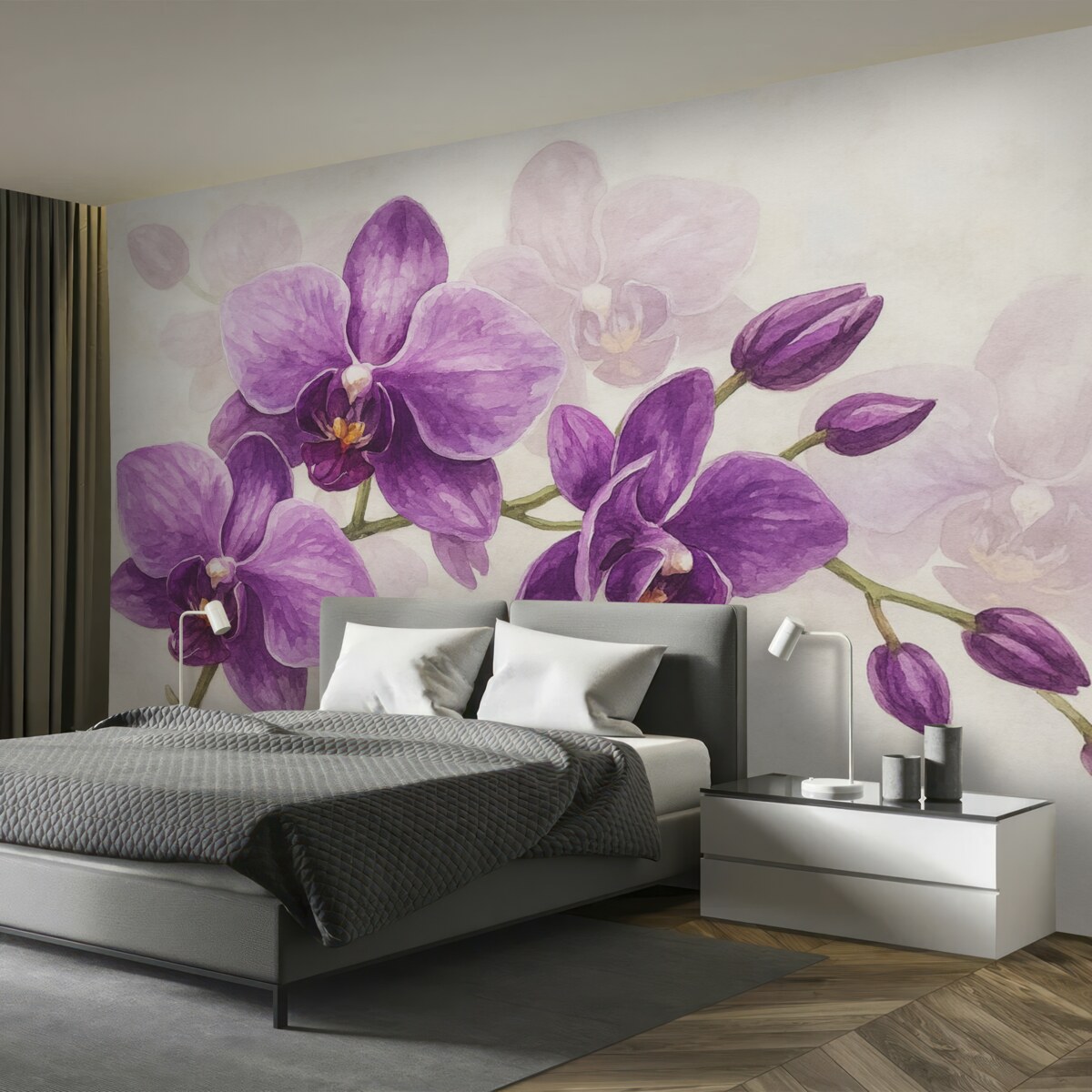 Fototapeta Gałązka fioletowej orchidei.