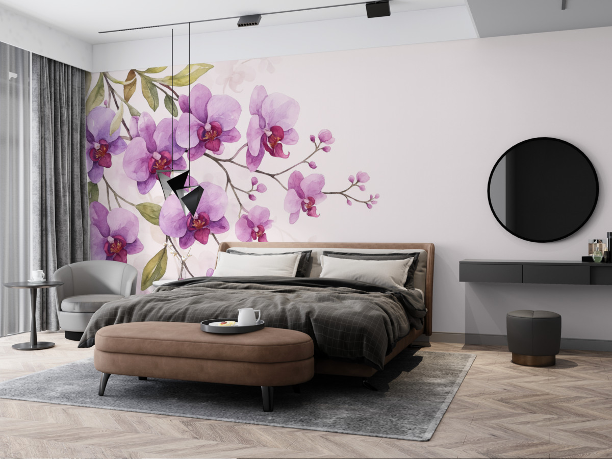 Fototapeta Gałązki różowych orchidei