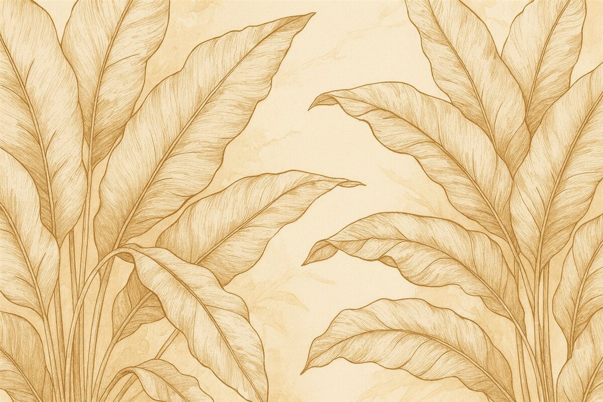 Fototapeta Kształty liści bananowca.