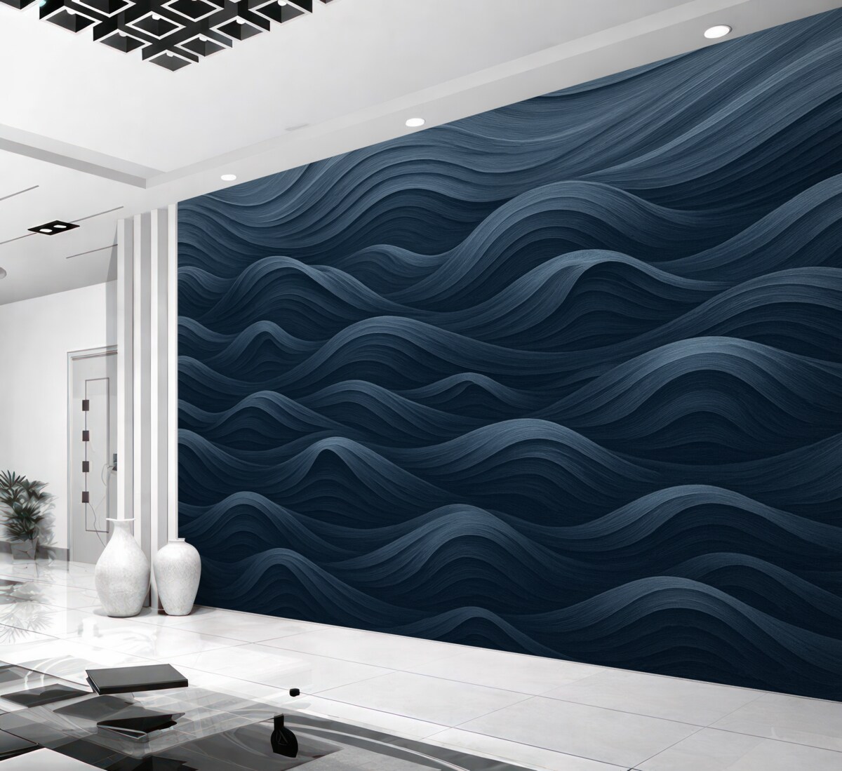 Fototapeta Fale w ciemnoniebieskim kolorze.
