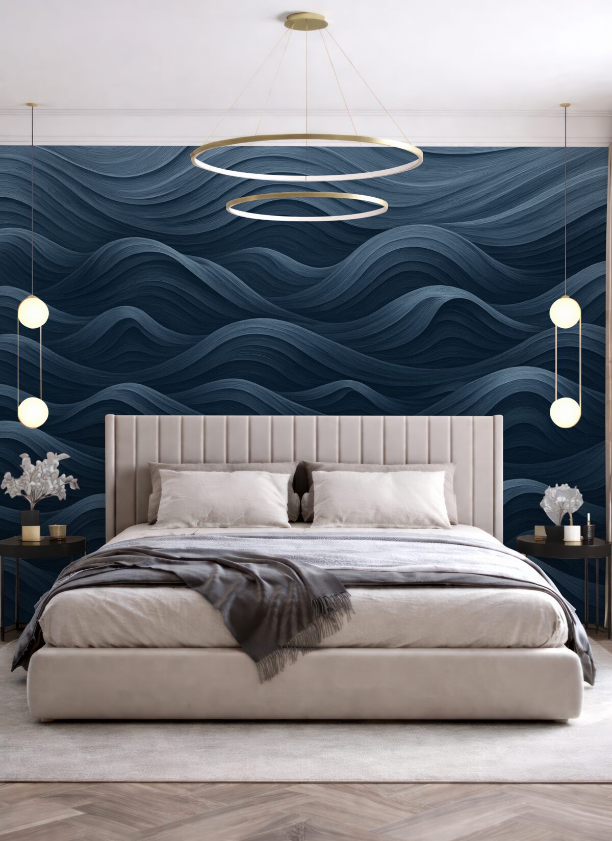 Fototapeta Fale w ciemnoniebieskim kolorze.