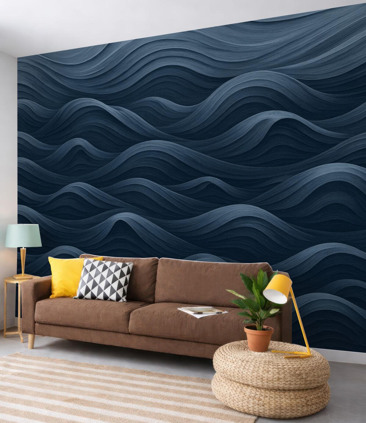 Fototapeta Fale w ciemnoniebieskim kolorze.