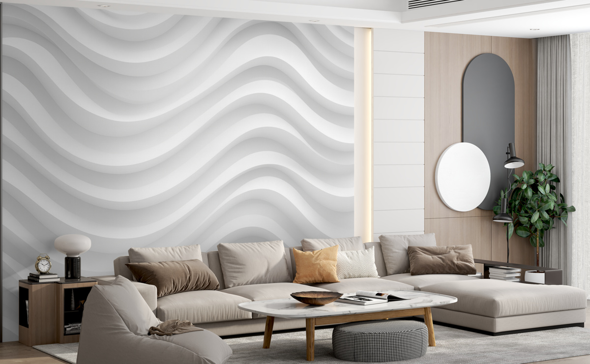 Fototapeta Srebrzyste fale w subtelnych tonach.