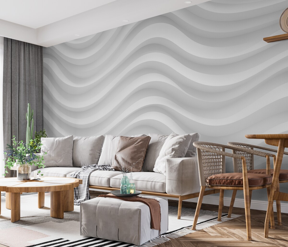 Fototapeta Srebrzyste fale w subtelnych tonach.